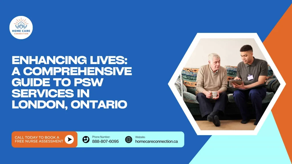 Personal Support Worker assisting senior at home in London, Ontario.