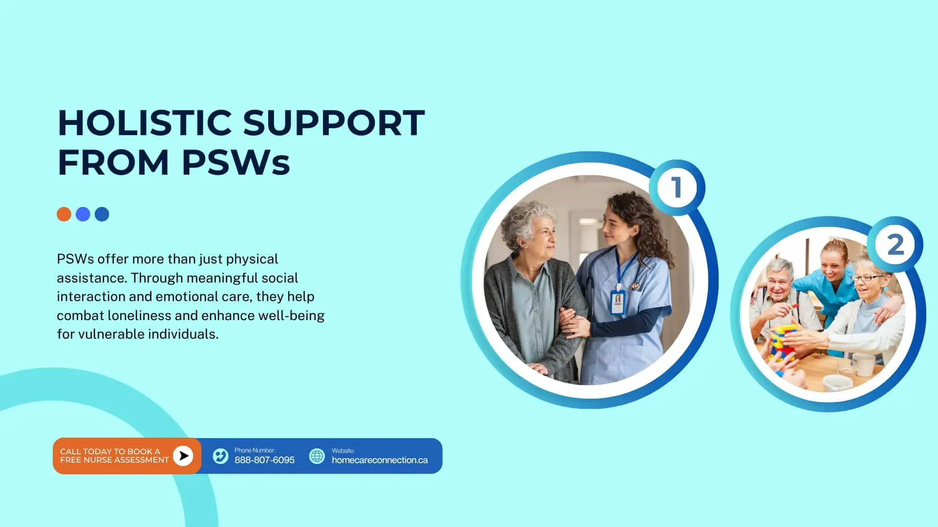 PSWs providing holistic home care and emotional support to seniors in London, Ontario.
