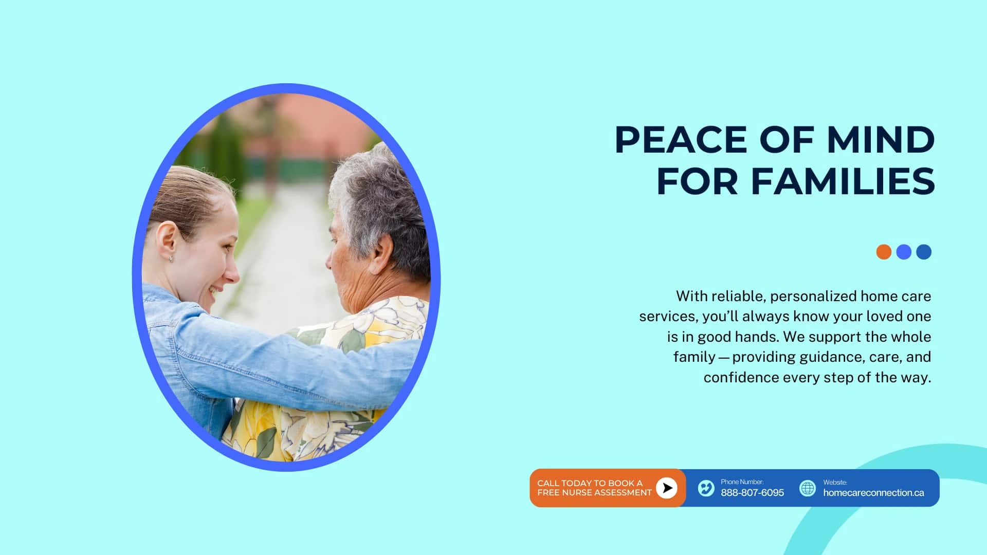 Young caregiver comforting senior woman outdoors – personalized home care services in Ontario.